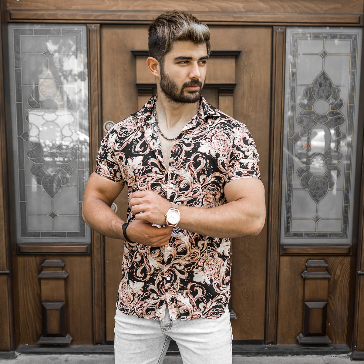 پیراهن هاوایی مردانه مدل Satiyar