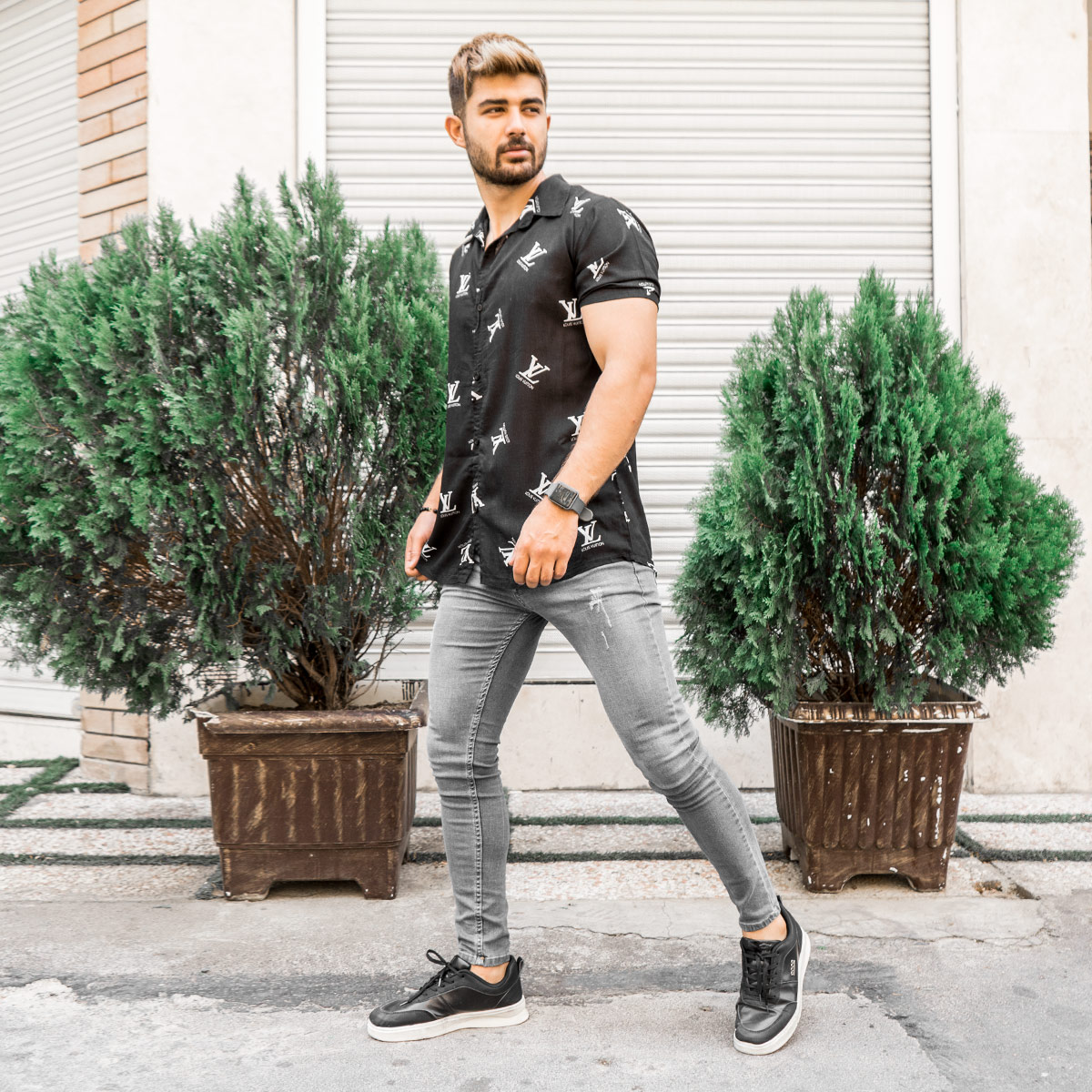 پیراهن هاوایی مردانه مدل Rasin