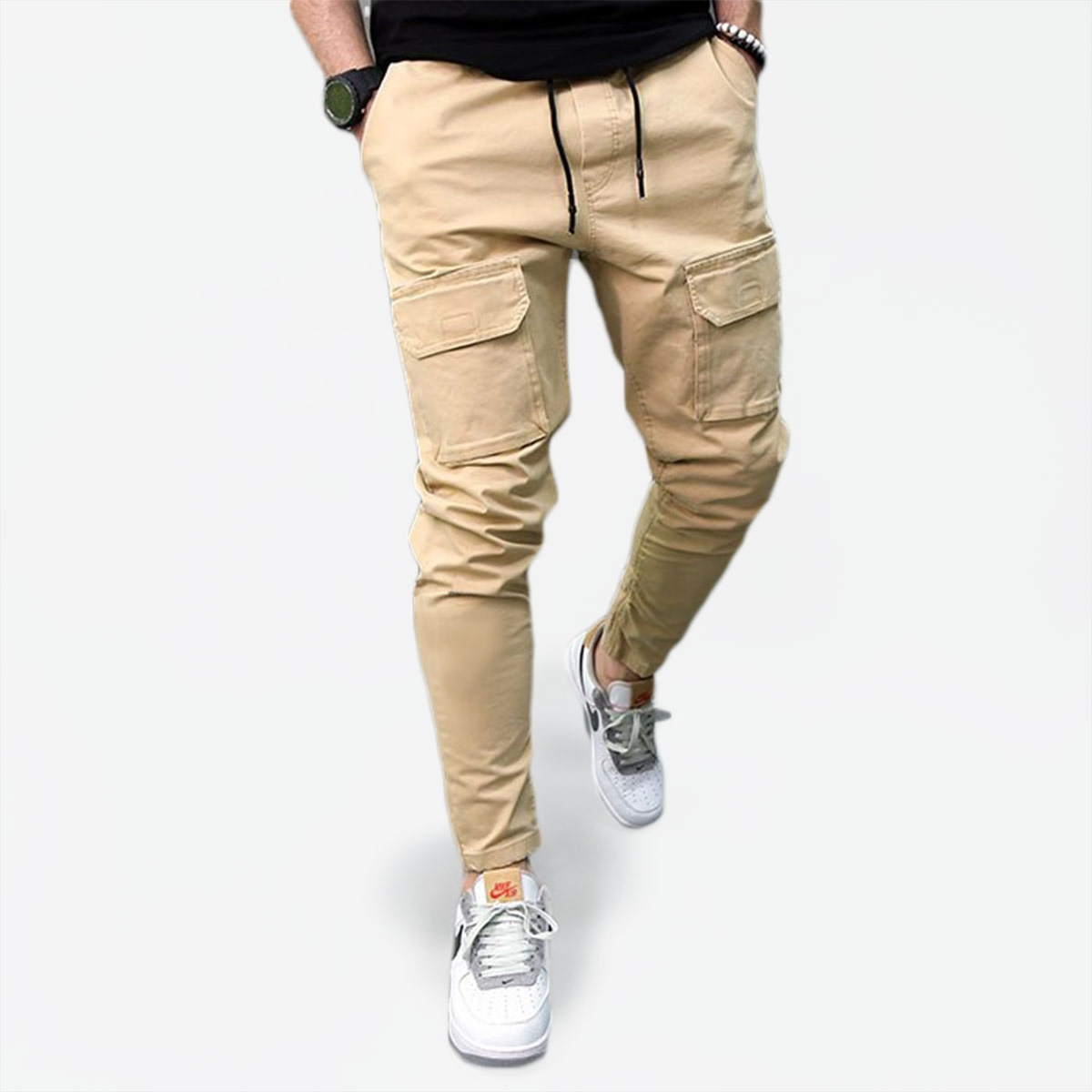 شلوار اسلش مردانه کرم مدل Kiyano