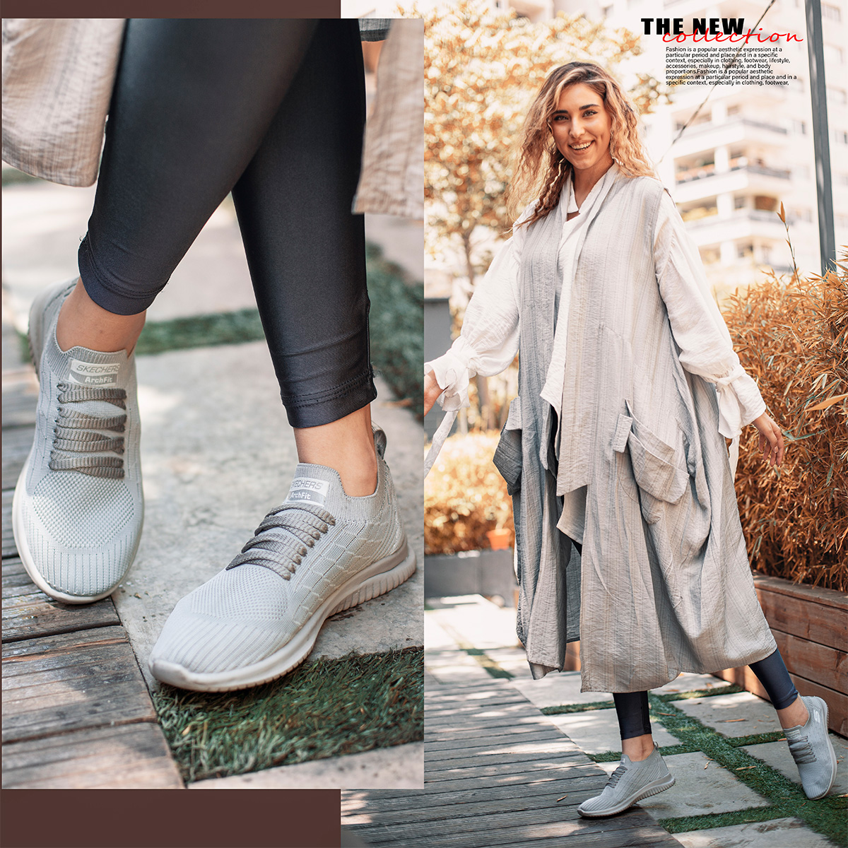 کفش ورزشی SKECHERS طوسی زنانه مدل Helena