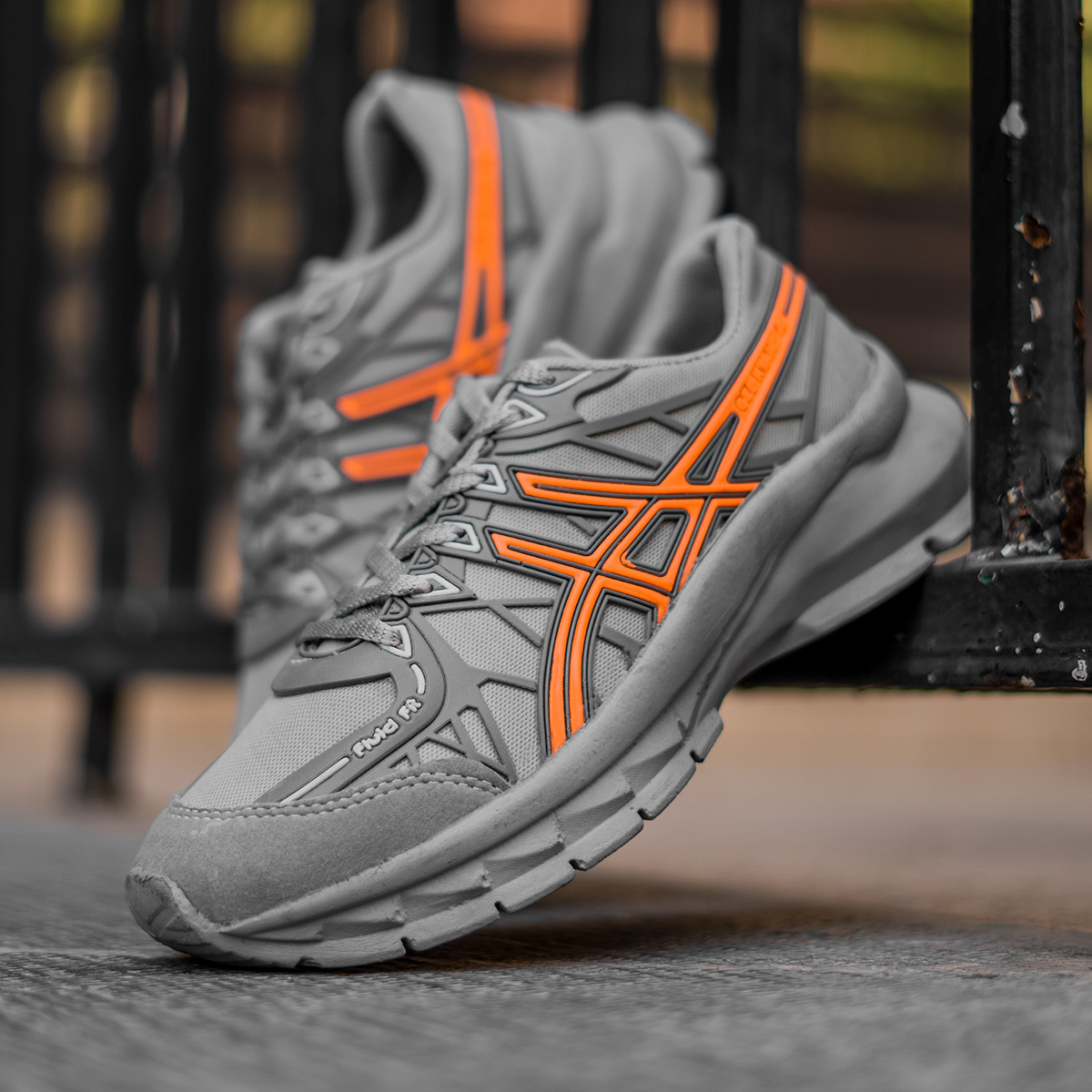 کفش ورزشی Asics زنانه طوسی نارنجی مدل Tina